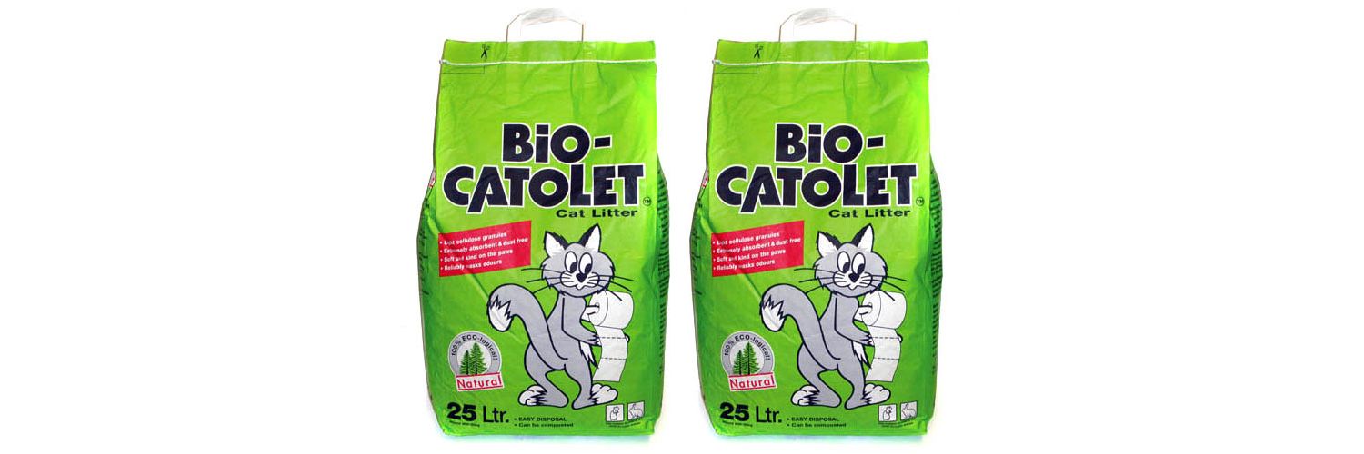  2 X 25L Bio-Catolet 100% Recycled Paper Cat Litter Multi-Buy