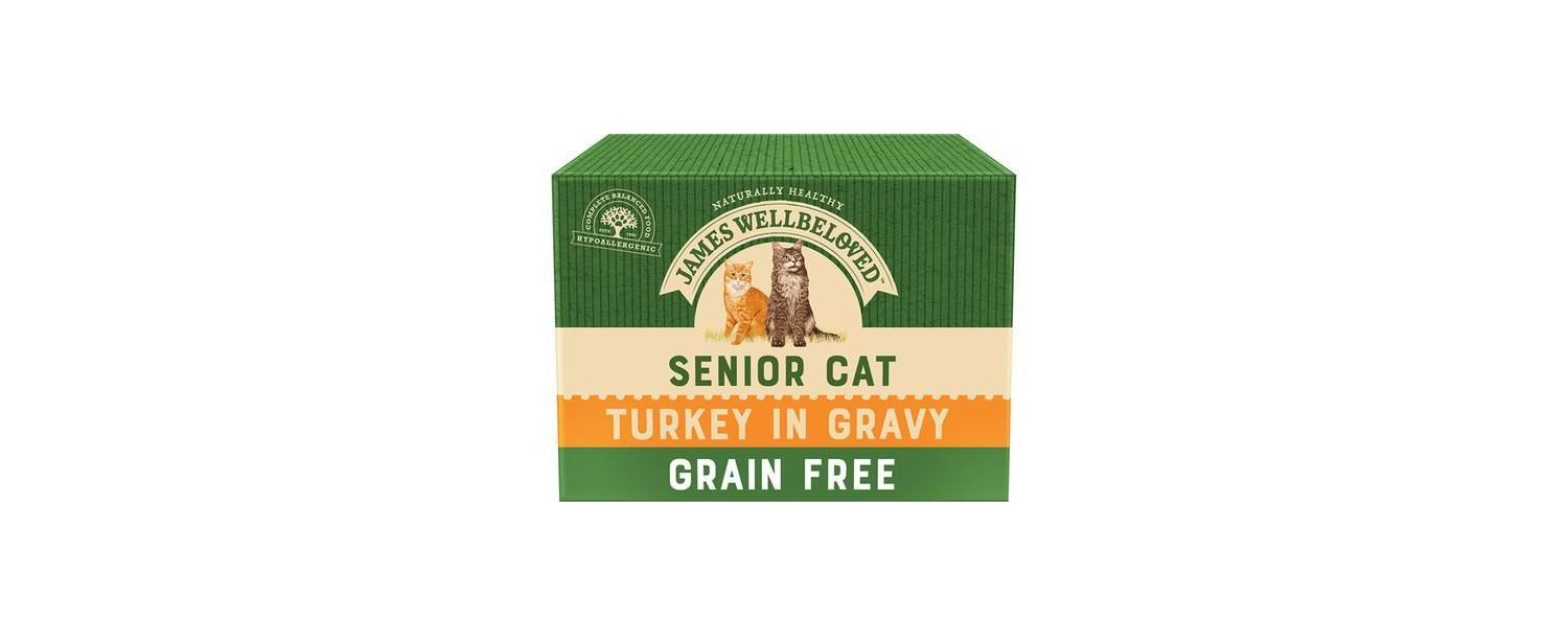  48 X James Wellbeloved Grain Free Turkey Wet Senior Cat Food 85g