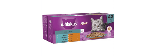  Whiskas 1+ Adult Duo Pouches Surf & Turf In Jelly Wet Cat Food