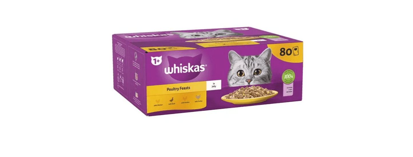  Whiskas 1+ Adult Poultry Feasts In Jelly Wet Cat Food