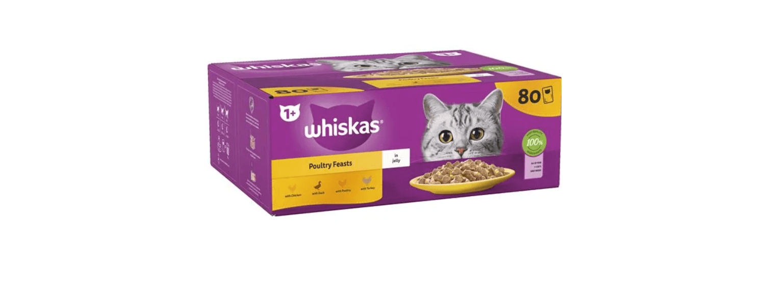  Whiskas 1+ Adult Poultry Feasts In Jelly Wet Cat Food