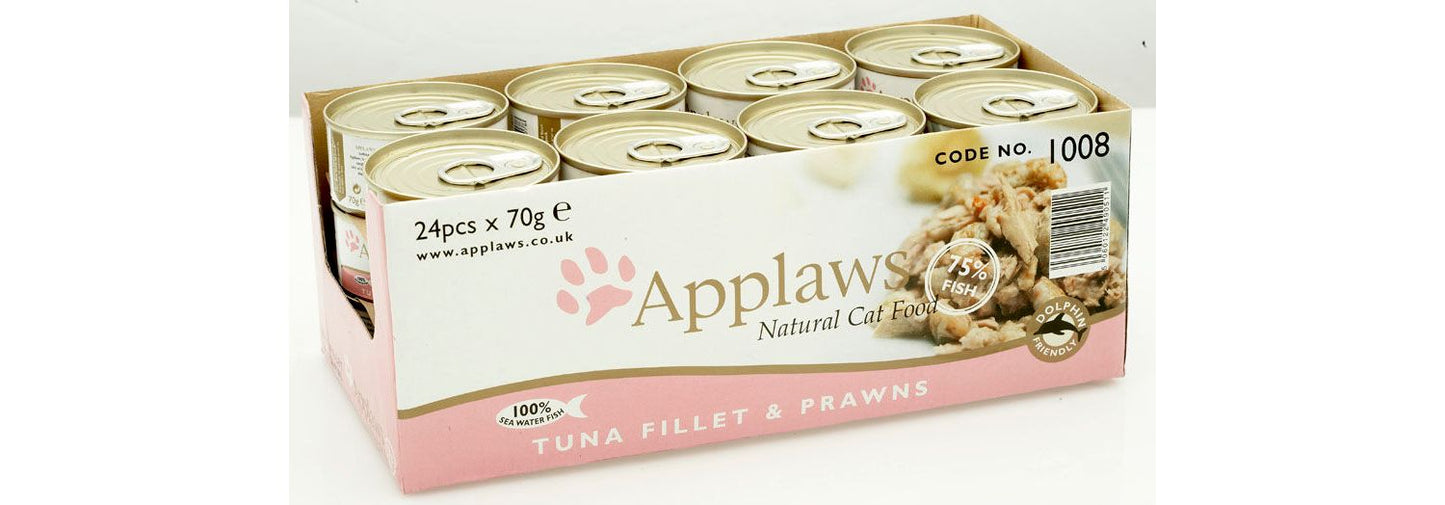  24 X Applaws Tuna Fillet And Prawn Cat Food 70g